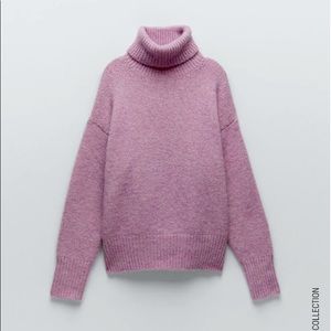 Pink/purple oversize cowl neck sweater